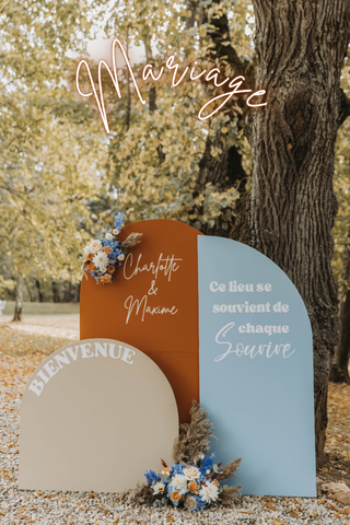 Décoration de mariage au Domaine de Tourieux - Panneau de bienvenue - FDECO EVENTS